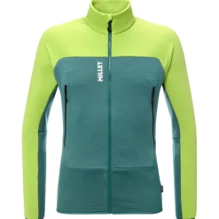 New Polaire Fusion Grid Jkt M Macaw Green Bottle Homme Veste De Ski|Polaire Homme