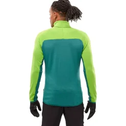 New Polaire Fusion Grid Jkt M Macaw Green Bottle Homme Veste De Ski|Polaire Homme
