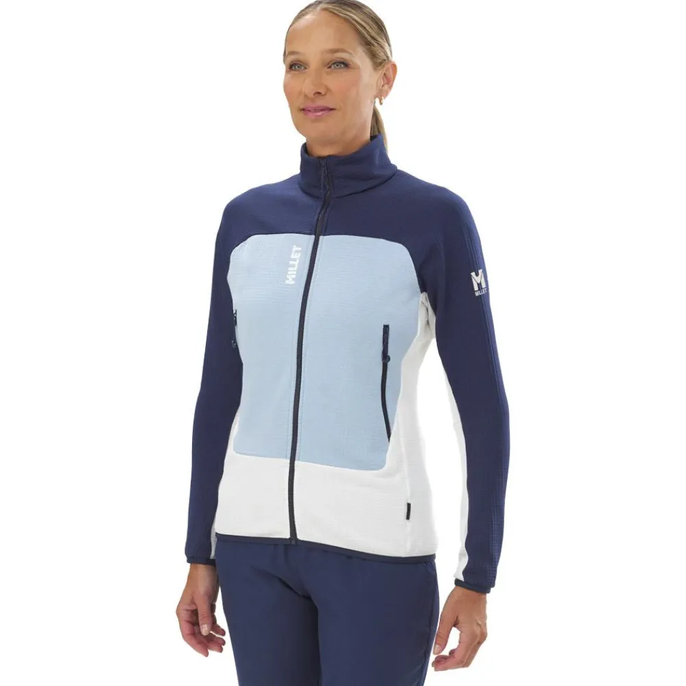 Polaire Femme|Veste De Ski<Millet Polaire Fusion Grid Jkt W Foggy Dew Saphir
