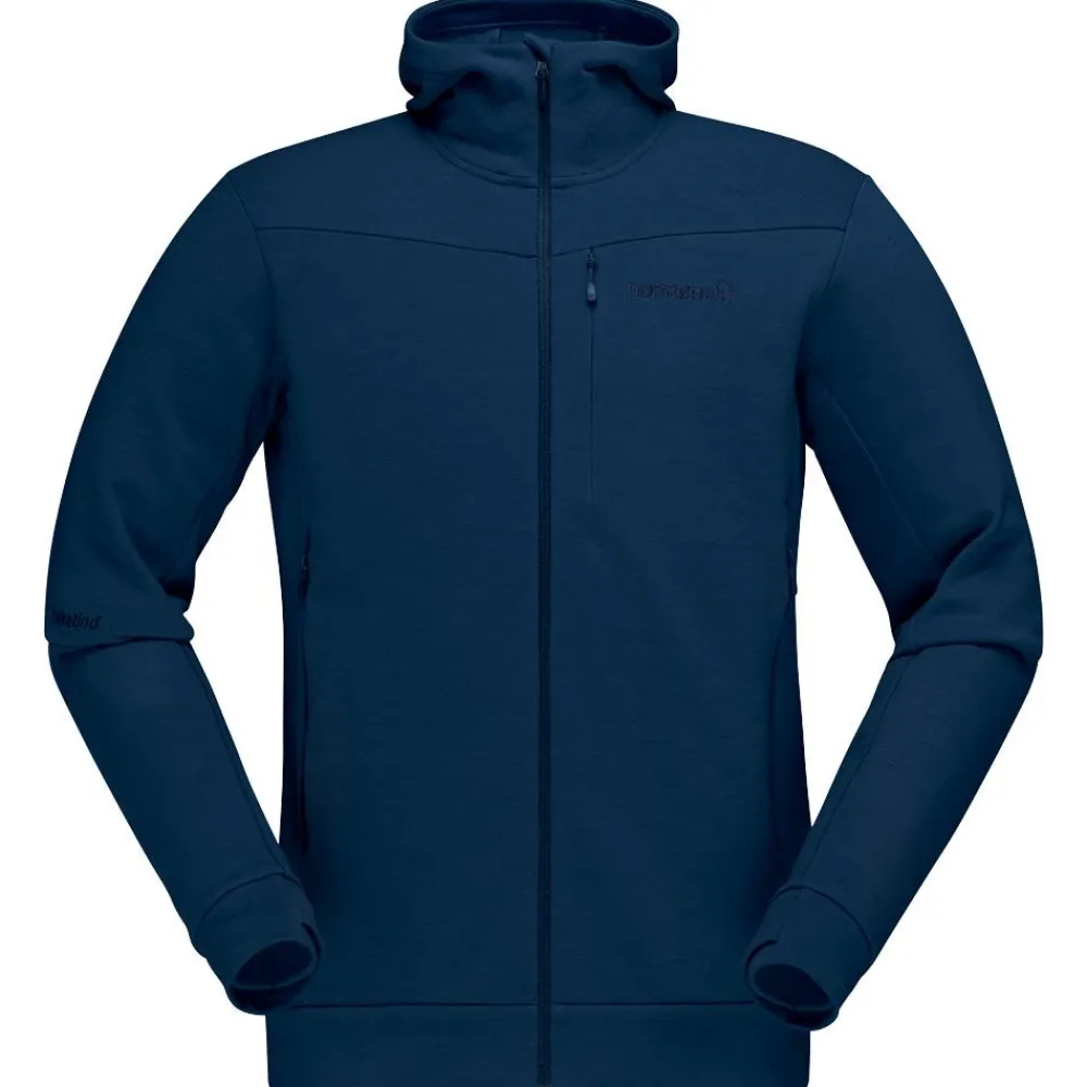 Veste De Ski|Polaire Homme<Norrona Polaire Falketind Warmwool2 Stretch Zip Hood Indigo Night