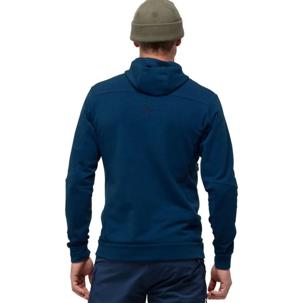 Veste De Ski|Polaire Homme<Norrona Polaire Falketind Warmwool2 Stretch Zip Hood Indigo Night