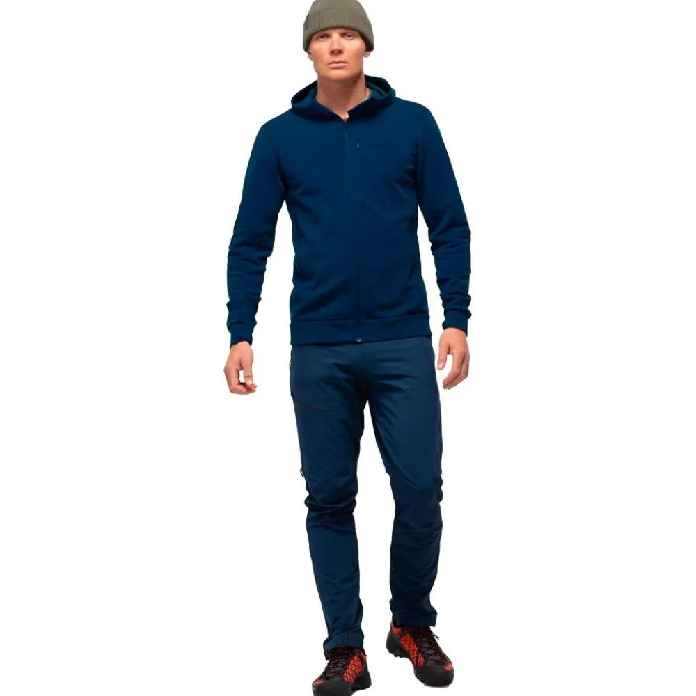 Veste De Ski|Polaire Homme<Norrona Polaire Falketind Warmwool2 Stretch Zip Hood Indigo Night