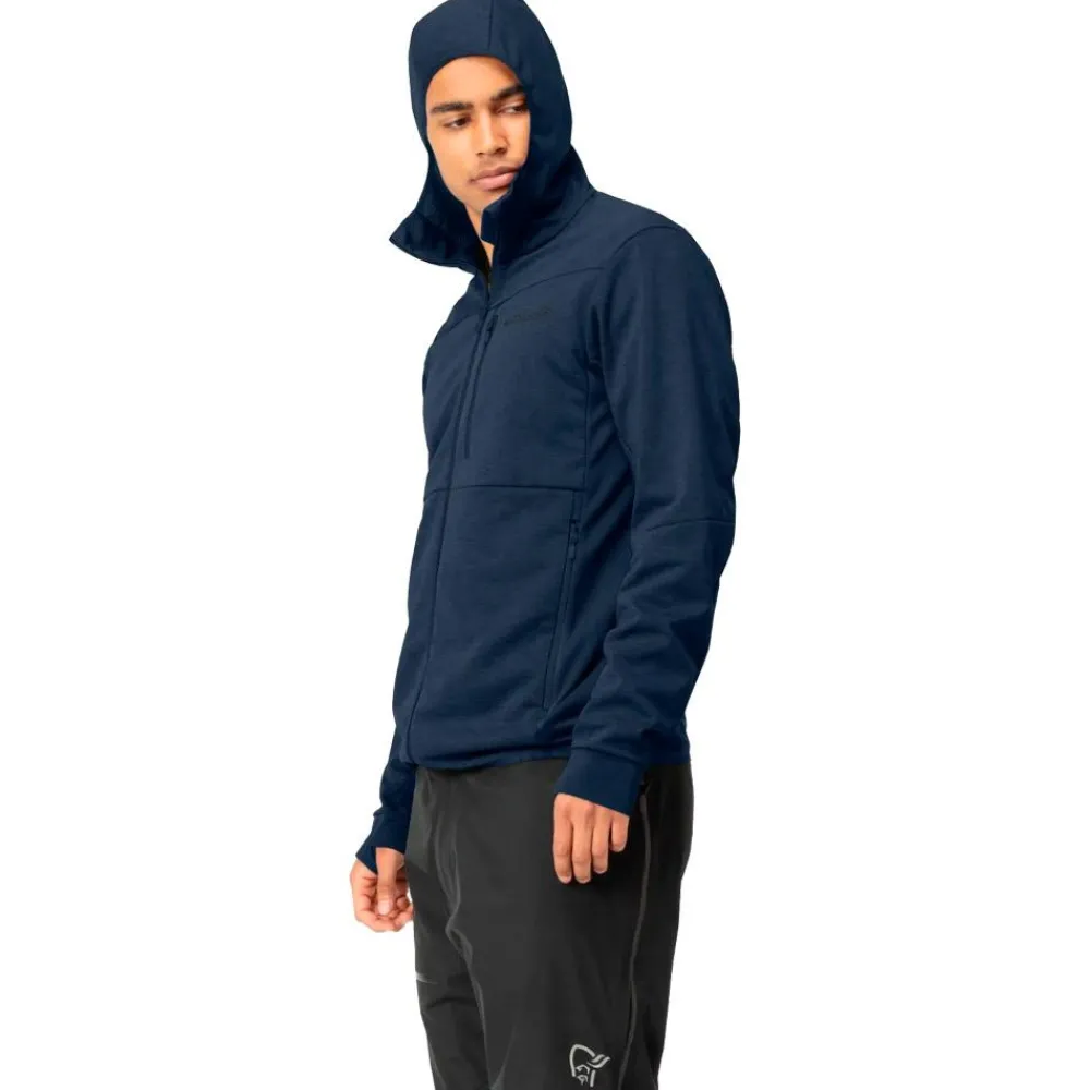 Hot Polaire Falketind Warm2 Octa Hood M's Indigo Night Homme Polaire Homme|Veste De Ski