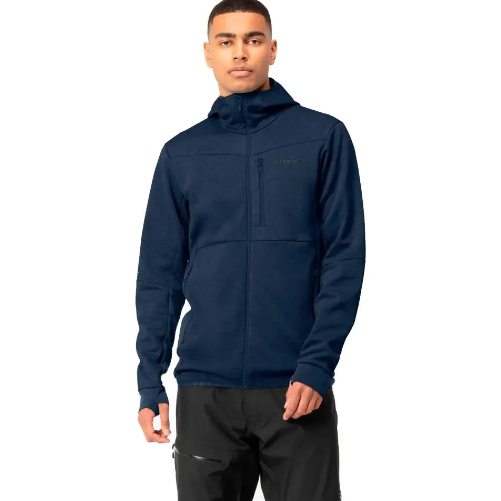 Hot Polaire Falketind Warm2 Octa Hood M's Indigo Night Homme Polaire Homme|Veste De Ski