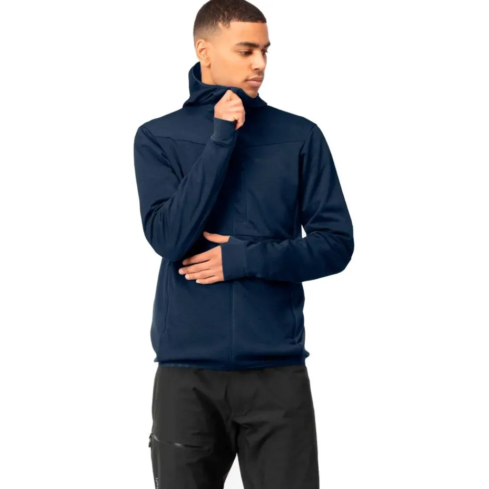 Hot Polaire Falketind Warm2 Octa Hood M's Indigo Night Homme Polaire Homme|Veste De Ski