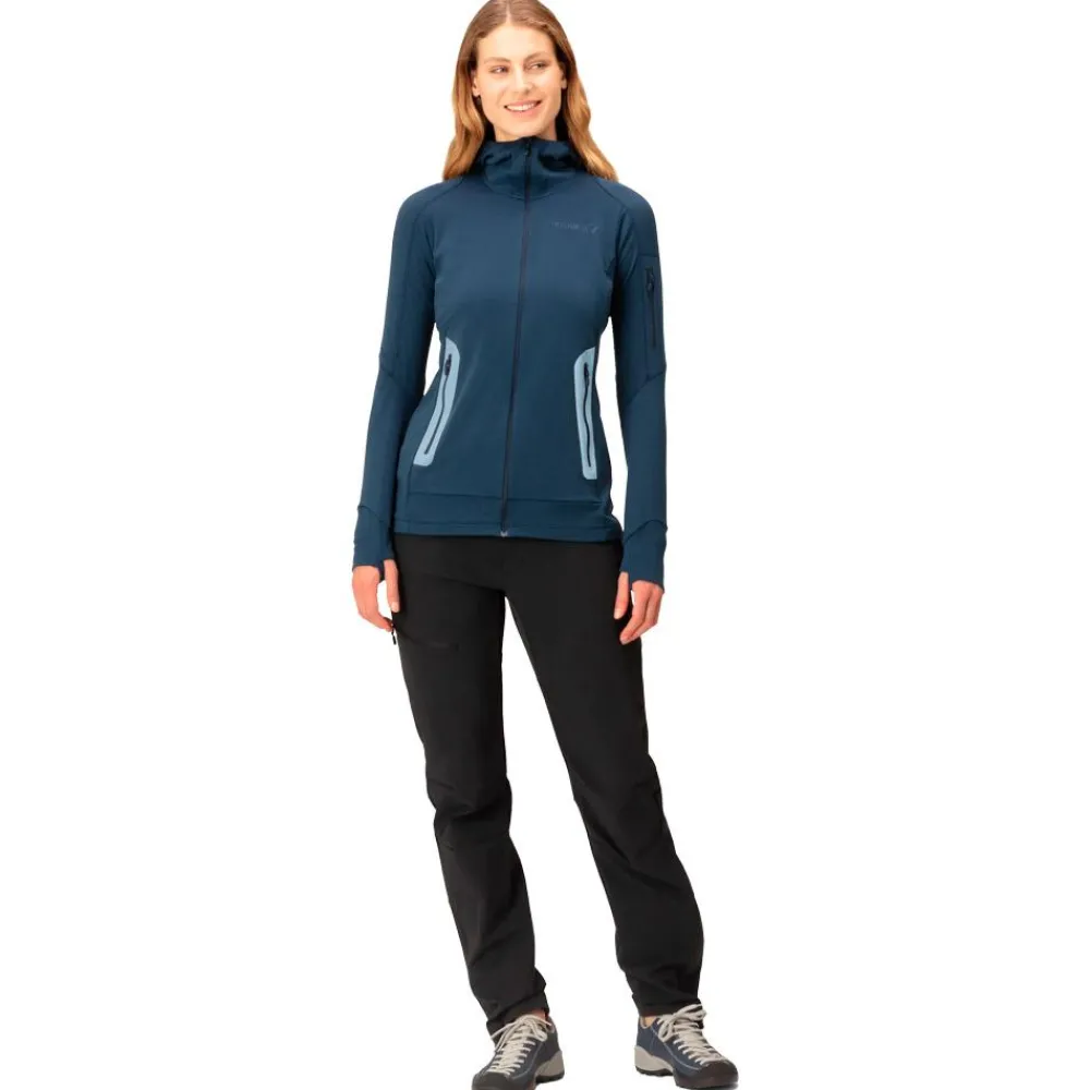 New Polaire falketind Power Grid Hood W's Indigo Night Femme Polaire Femme|Veste De Ski