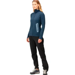 New Polaire falketind Power Grid Hood W's Indigo Night Femme Polaire Femme|Veste De Ski