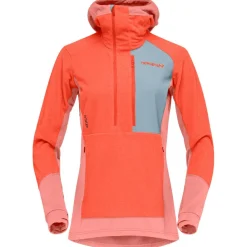 Polaire Femme|Veste De Ski<Norrona Polaire Lofoten Thermal Pro Hood W's Orange Alert Peach Amber