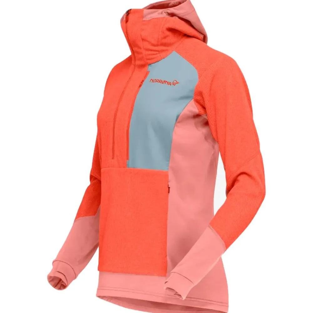 Polaire Femme|Veste De Ski<Norrona Polaire Lofoten Thermal Pro Hood W's Orange Alert Peach Amber