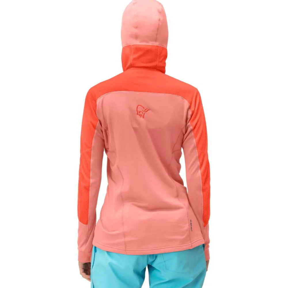 Polaire Femme|Veste De Ski<Norrona Polaire Lofoten Thermal Pro Hood W's Orange Alert Peach Amber