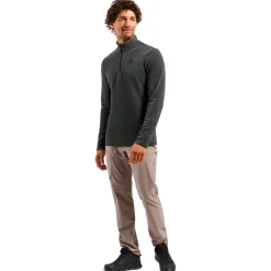 Polaire Homme|Veste De Ski<Odlo Polaire Roy Mid Layer 1/2 Zip Shale Grey Black Stripes