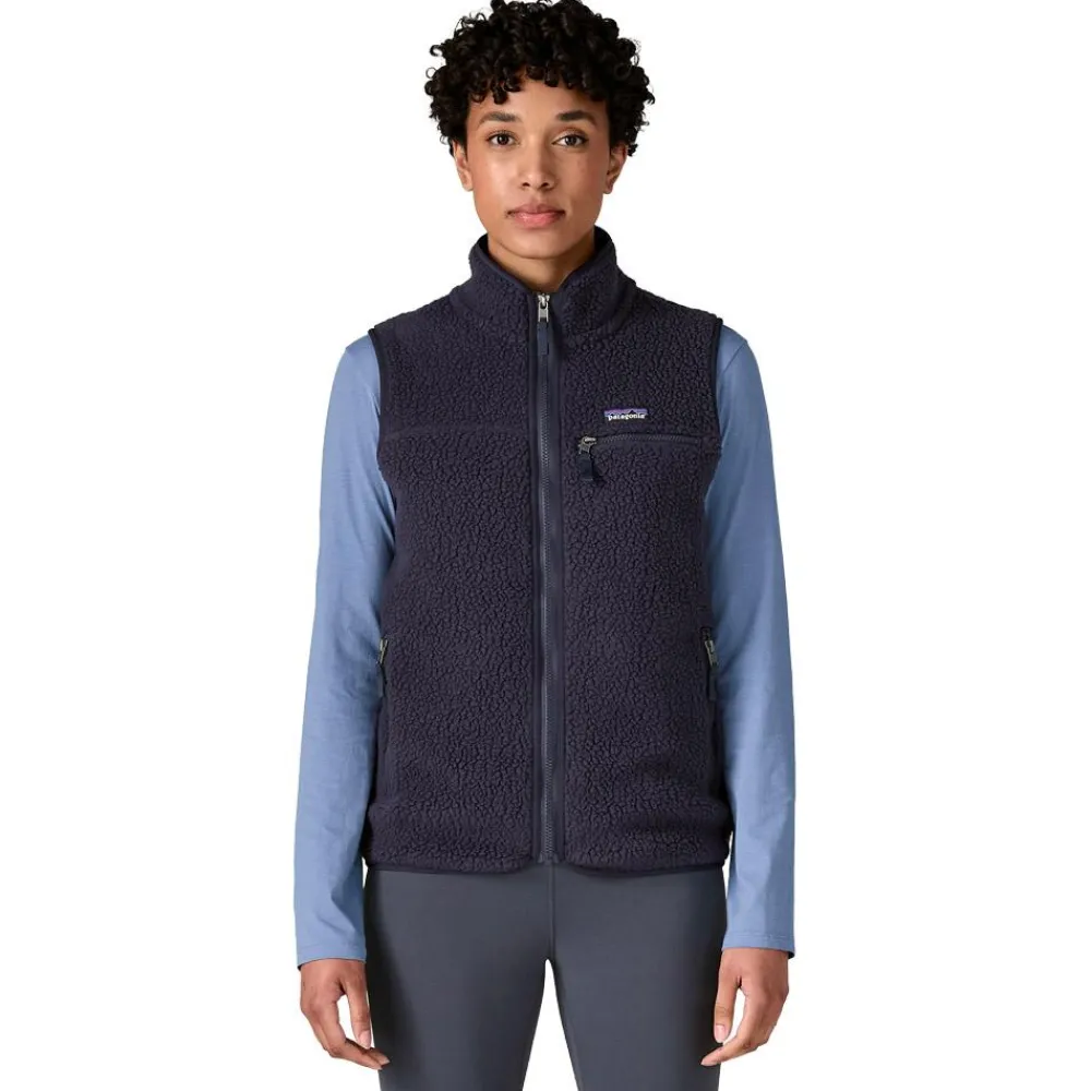 Best Polaire Retro Pile Vest Sunken Blue Femme Polaire Femme|Veste De Ski