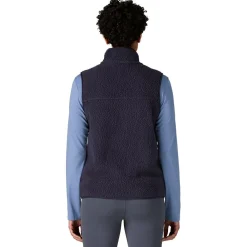 Best Polaire Retro Pile Vest Sunken Blue Femme Polaire Femme|Veste De Ski
