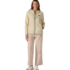 Best Polaire Women's Retro Pile Hoody Natural Ellwood Green Femme Veste De Ski|Polaire Femme