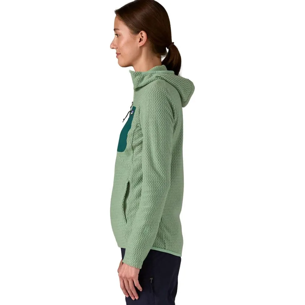 Hot Polaire W's R1 Air Full Zip Hoody Ellwood Green Femme Polaire Femme|Veste De Ski
