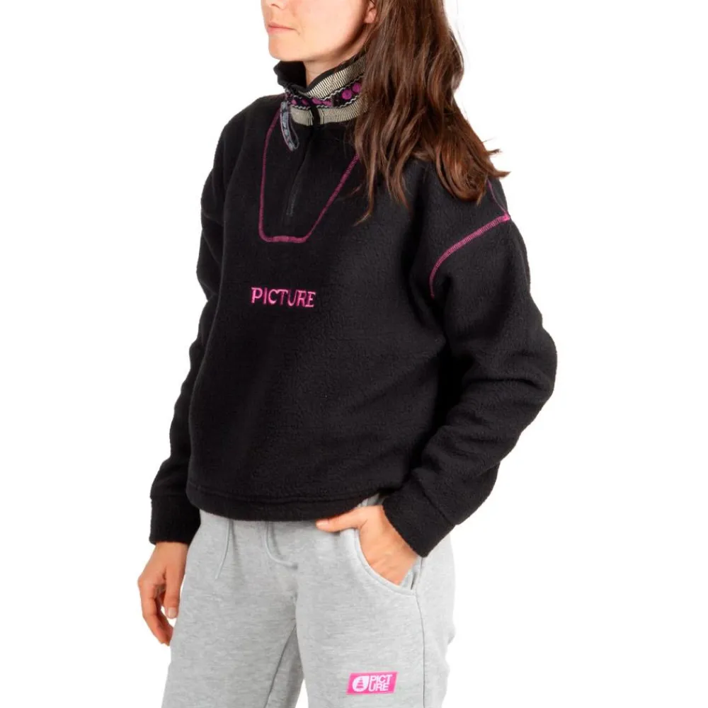 Outlet Polaire Cylla Crop 1/4 Black Femme Veste De Ski|Polaire Femme