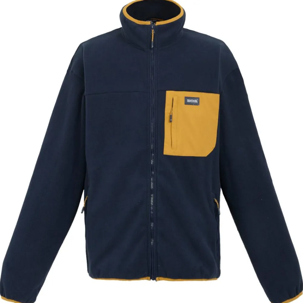 Hot Polaire Frankie Full Zip Fleece Navy Mustard Homme Polaire Homme|Veste De Ski