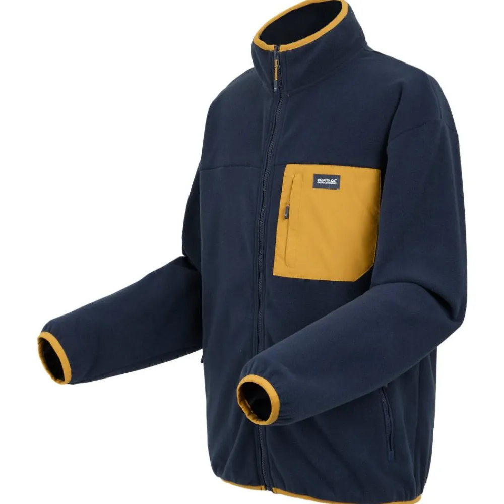 Hot Polaire Frankie Full Zip Fleece Navy Mustard Homme Polaire Homme|Veste De Ski
