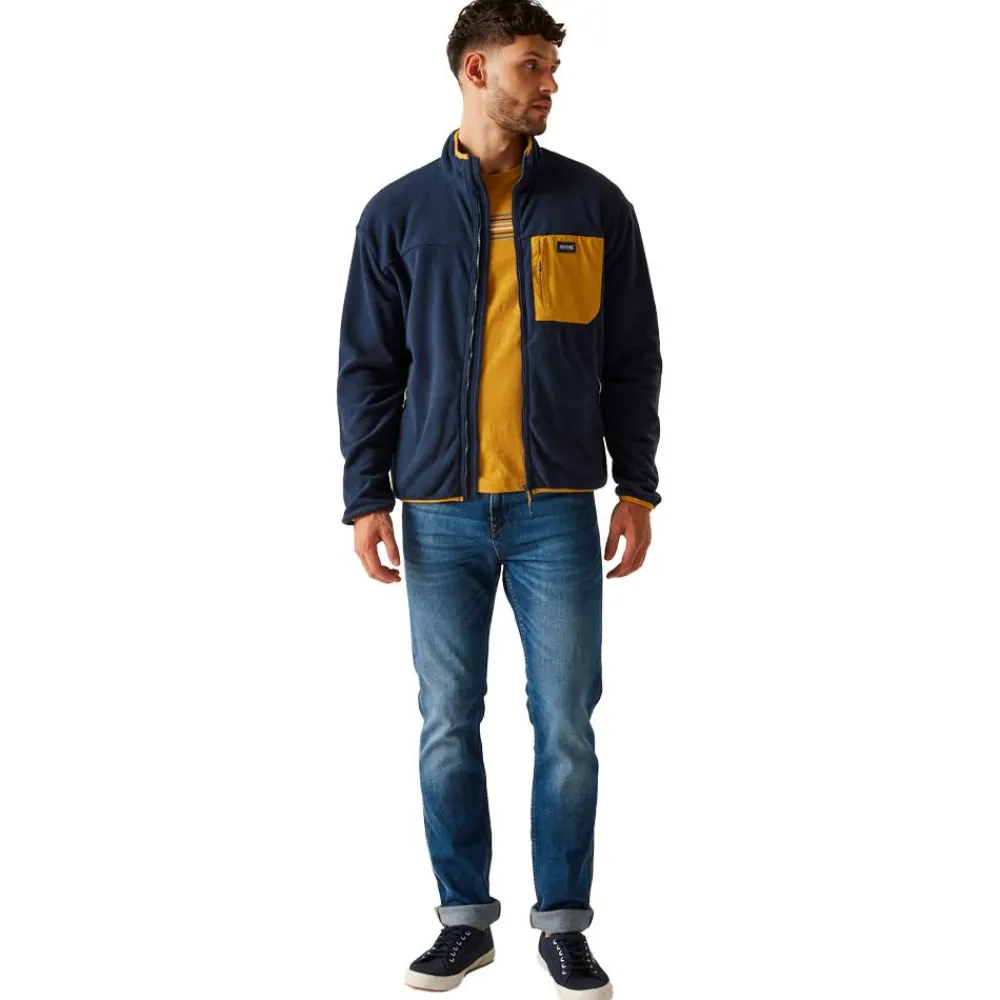 Hot Polaire Frankie Full Zip Fleece Navy Mustard Homme Polaire Homme|Veste De Ski