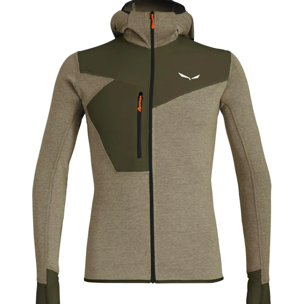 Online Polaire Puez 2 Dry M Hooded Full Zip Top Dark Olive Melange Homme Polaire Homme|Veste De Ski