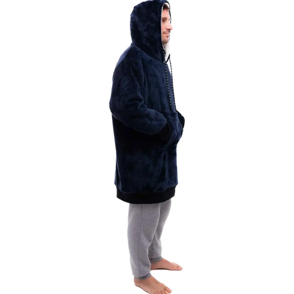 Sweat - Pull - Poncho<All-In Poncho Poncho Plaid Grey Blue