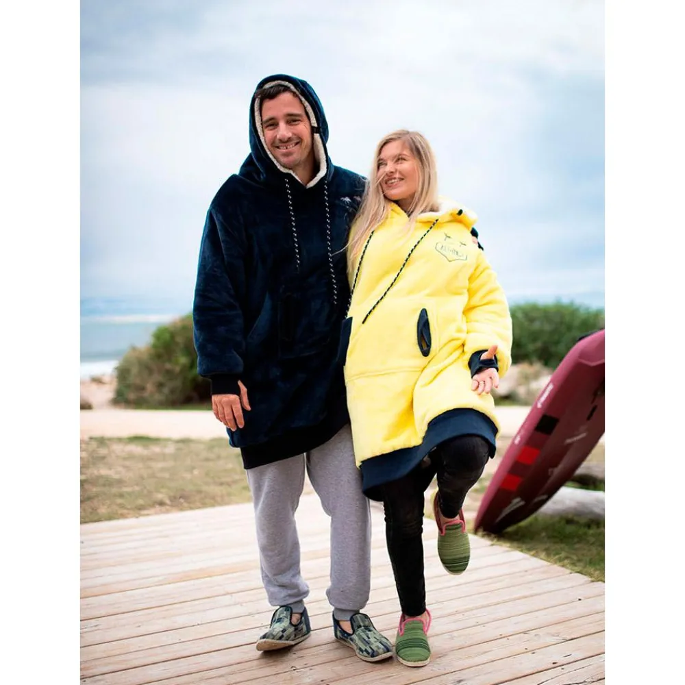 Sweat - Pull - Poncho<All-In Poncho Poncho Plaid Grey Blue