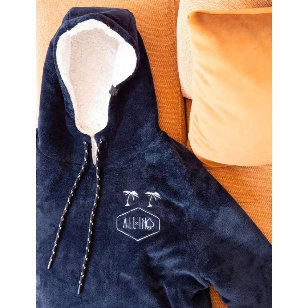 Sweat - Pull - Poncho<All-In Poncho Poncho Plaid Junior Grey Blue