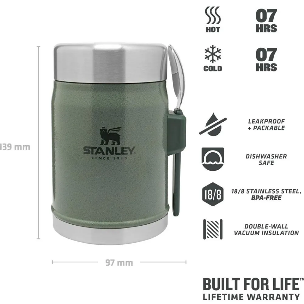 Sale Popote The Legendary Food Jar + Spork 0.4L Hammertone Green Popote|Vaisselle Camping