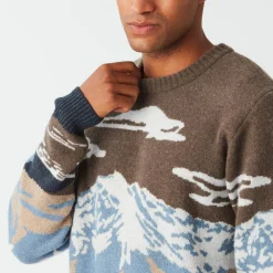 Pull Gibow Knit Sweater Cloudy Landscape Men Sweat - Pull - Poncho