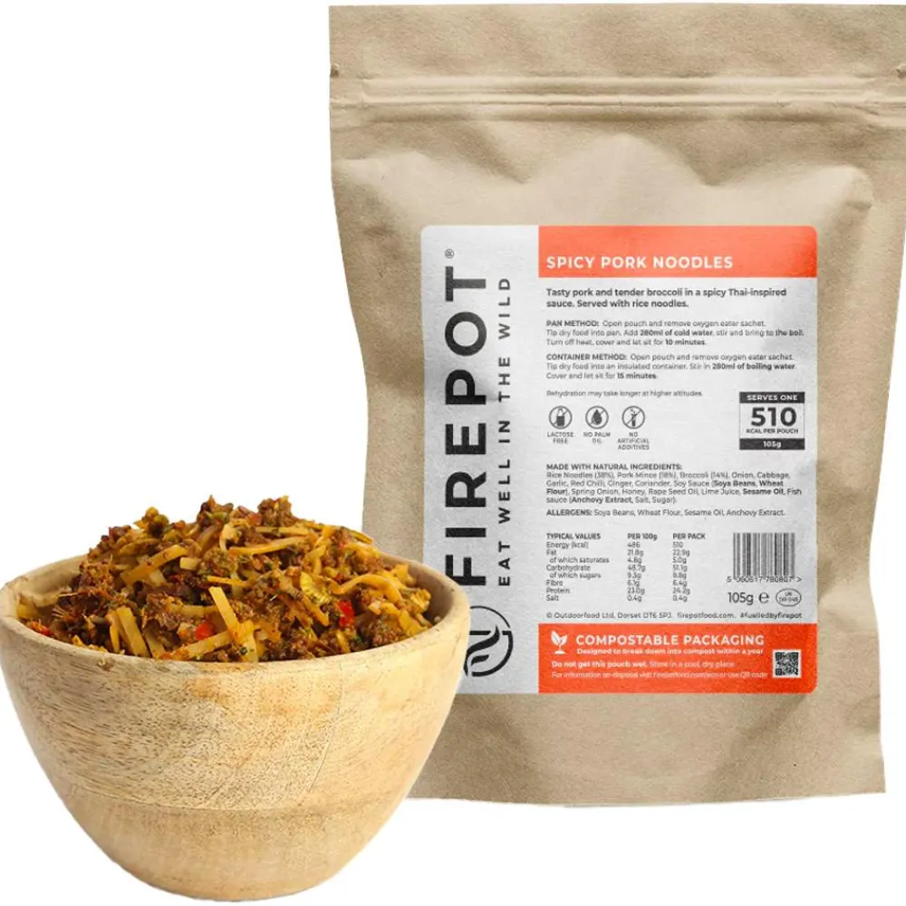 Sale Repas Lyophilisé Nouilles Epicées Au Porc 125 g. Repas Lyophilisés