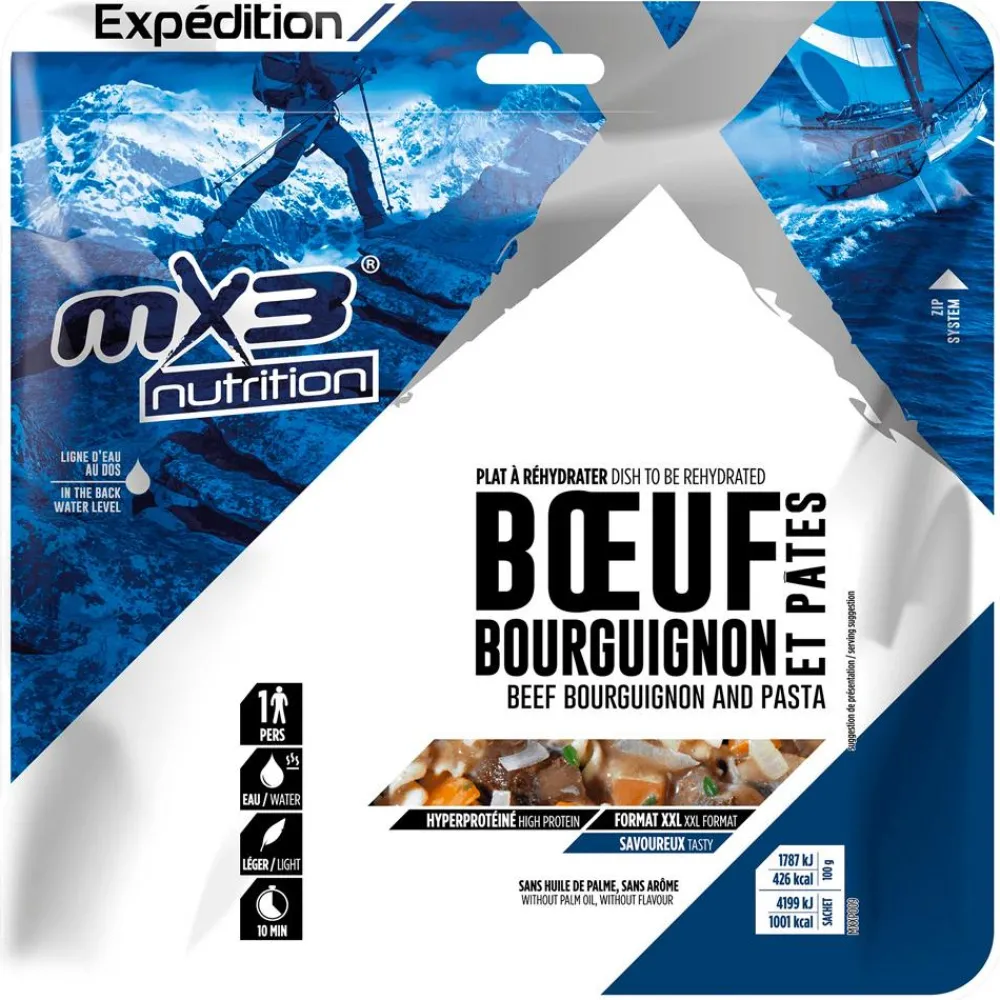Repas Lyophilisés<MX3 Repas Lyophilisé Bœuf Bourguignon & Pâtes 130 g.
