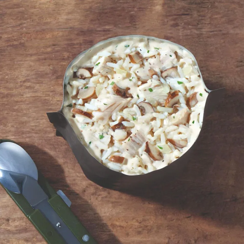 New Repas Lyophilisé Risotto Poulet Champignons 210 g. Repas Lyophilisés