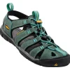 Hot Sandales de randonnée Clearwater CNX Leather Women Mineral Blue Yellow Femme Sandales De Randonnée|Chaussures Rando Femme