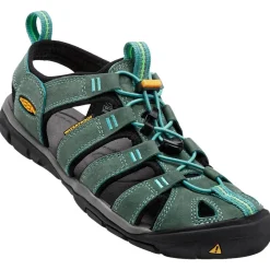 Hot Sandales de randonnée Clearwater CNX Leather Women Mineral Blue Yellow Femme Sandales De Randonnée|Chaussures Rando Femme