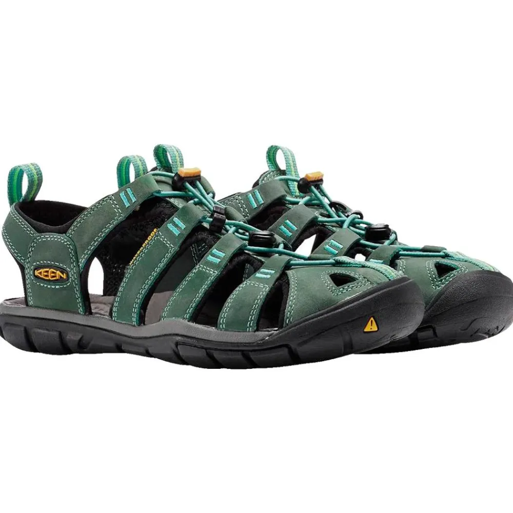 Hot Sandales de randonnée Clearwater CNX Leather Women Mineral Blue Yellow Femme Sandales De Randonnée|Chaussures Rando Femme