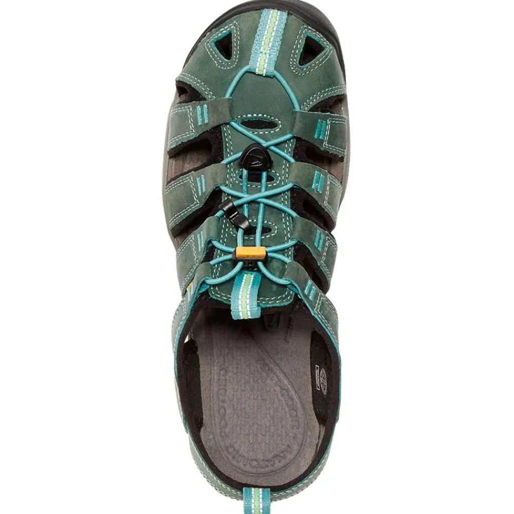 Hot Sandales de randonnée Clearwater CNX Leather Women Mineral Blue Yellow Femme Sandales De Randonnée|Chaussures Rando Femme