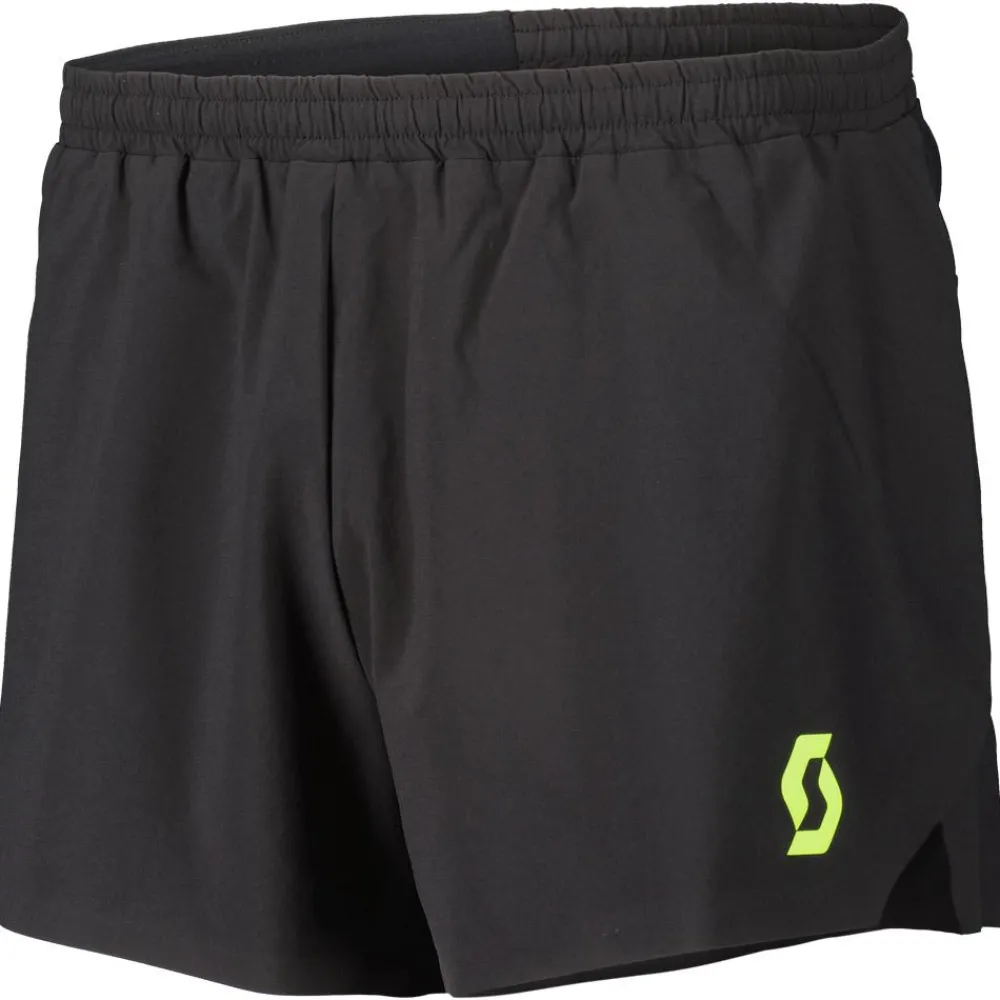 New Short de trail Rc Run Split Short Black Yellow Short Trail|Vêtements De Trail