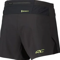 New Short de trail Rc Run Split Short Black Yellow Short Trail|Vêtements De Trail