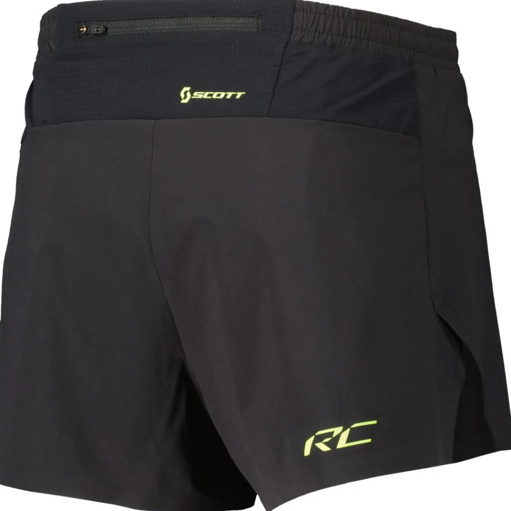New Short de trail Rc Run Split Short Black Yellow Short Trail|Vêtements De Trail