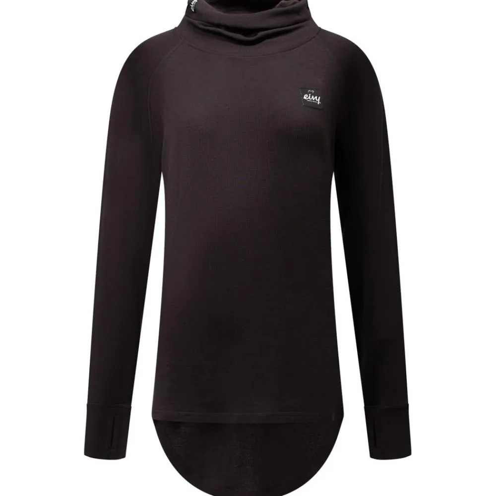 Clearance Sous-vêtement technique Icecold Merino Wool Gaiter Rib Top Black Femme Sous-Vêtement Femme