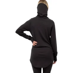 Clearance Sous-vêtement technique Icecold Merino Wool Gaiter Rib Top Black Femme Sous-Vêtement Femme