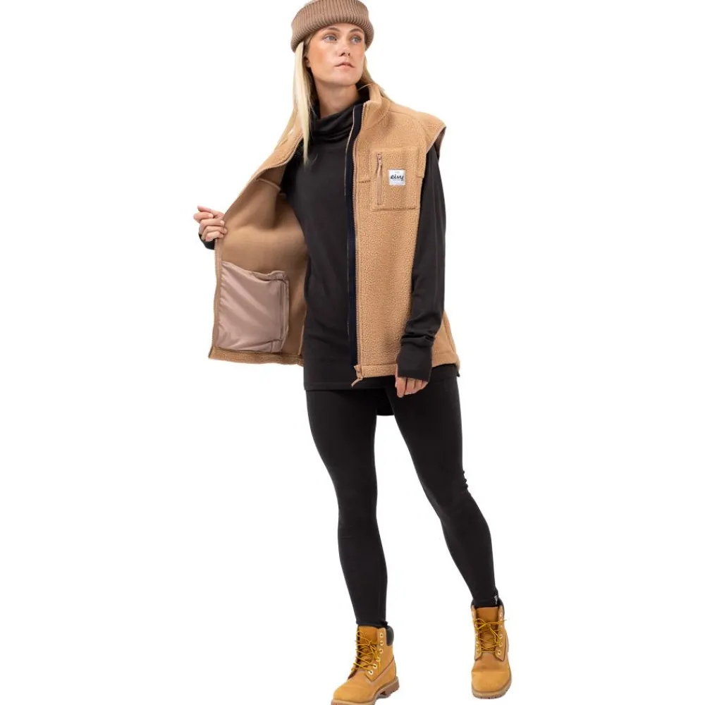 Clearance Sous-vêtement technique Icecold Merino Wool Gaiter Rib Top Black Femme Sous-Vêtement Femme