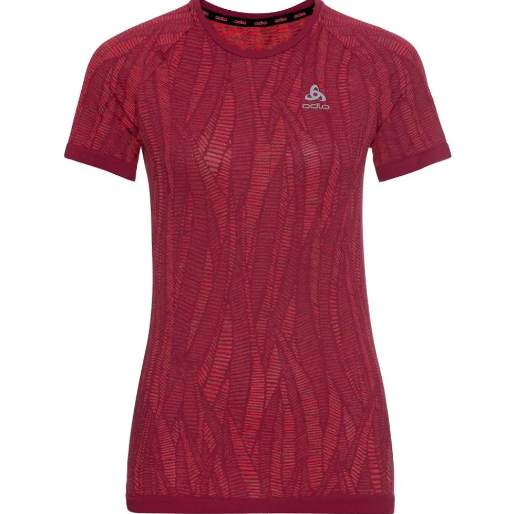Sous-vêtement technique Blackcomb Light Eco BI Top Crew Neck S/S Raspberry Fudge/ Space Dye Femme Sous-Vêtement Femme
