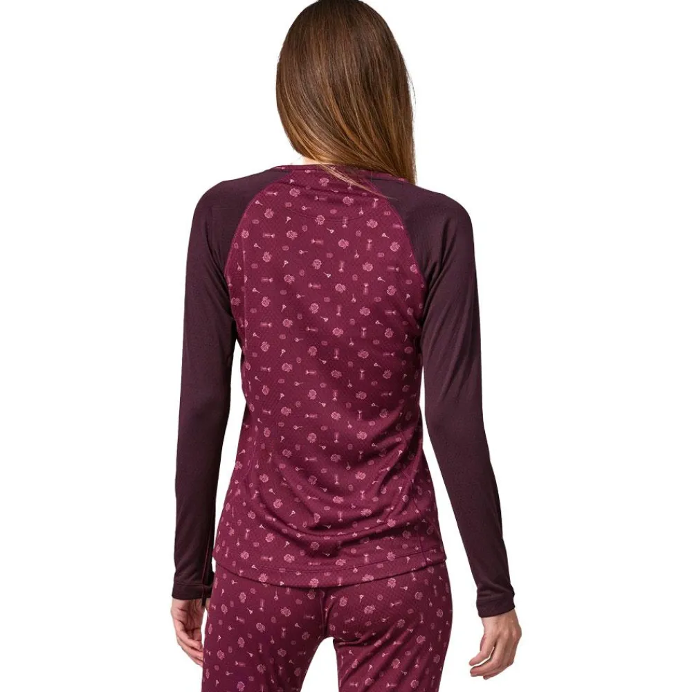 Sous-Vêtement Femme|Sous-Vêtements Thermiques<Patagonia Sous-vêtement technique W's Cap Midweight Crew Fire Floral Night Plum
