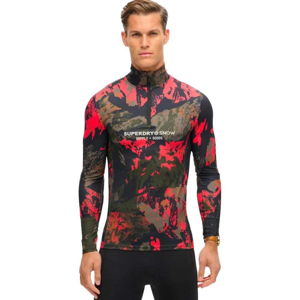 Best Sous-vêtement technique Base Layer Half Zip Top Volcanic Mountain Orange Homme Sous-Vêtement Homme