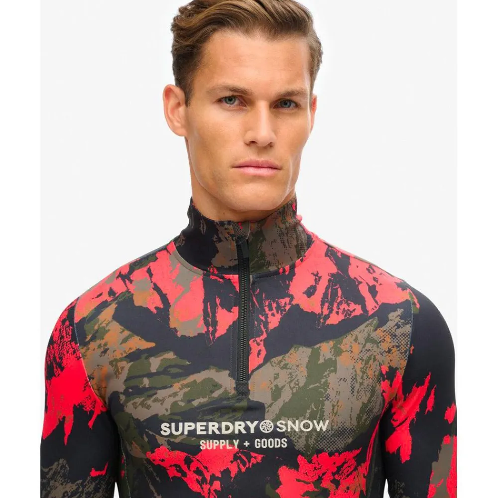 Best Sous-vêtement technique Base Layer Half Zip Top Volcanic Mountain Orange Homme Sous-Vêtement Homme