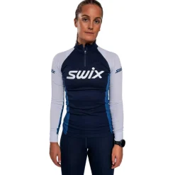 Hot Sous-vêtement technique Racex Classic Half Zip W Dark Navy Lake Blue Femme Sous-Vêtement Femme|Sous-Vêtements Thermiques