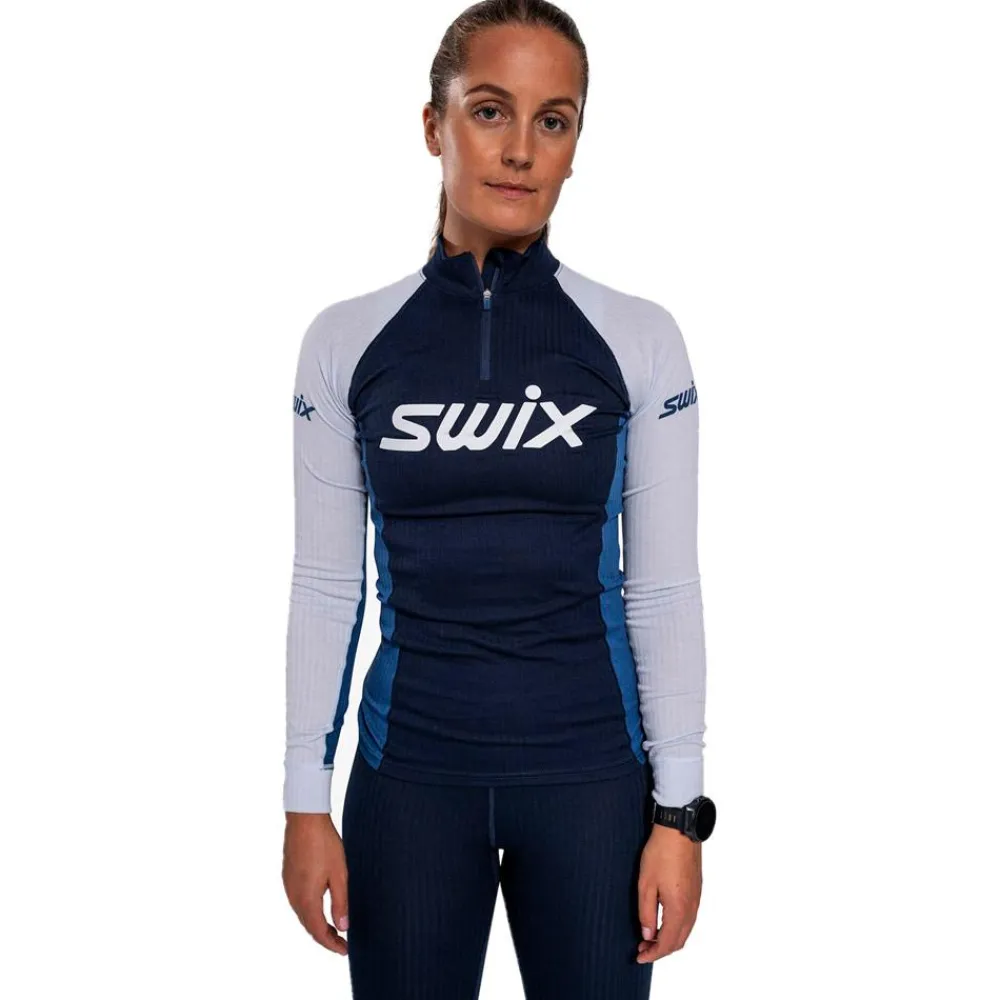 Hot Sous-vêtement technique Racex Classic Half Zip W Dark Navy Lake Blue Femme Sous-Vêtement Femme|Sous-Vêtements Thermiques
