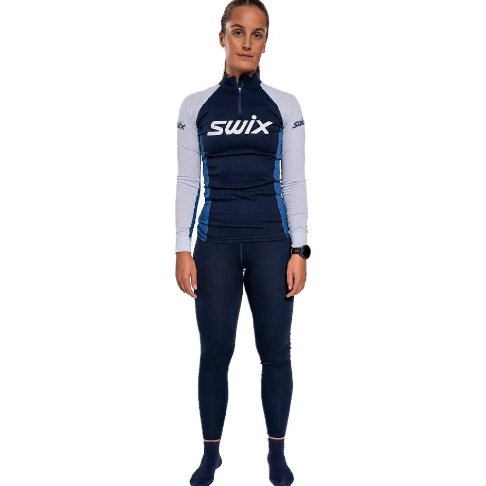 Hot Sous-vêtement technique Racex Classic Half Zip W Dark Navy Lake Blue Femme Sous-Vêtement Femme|Sous-Vêtements Thermiques