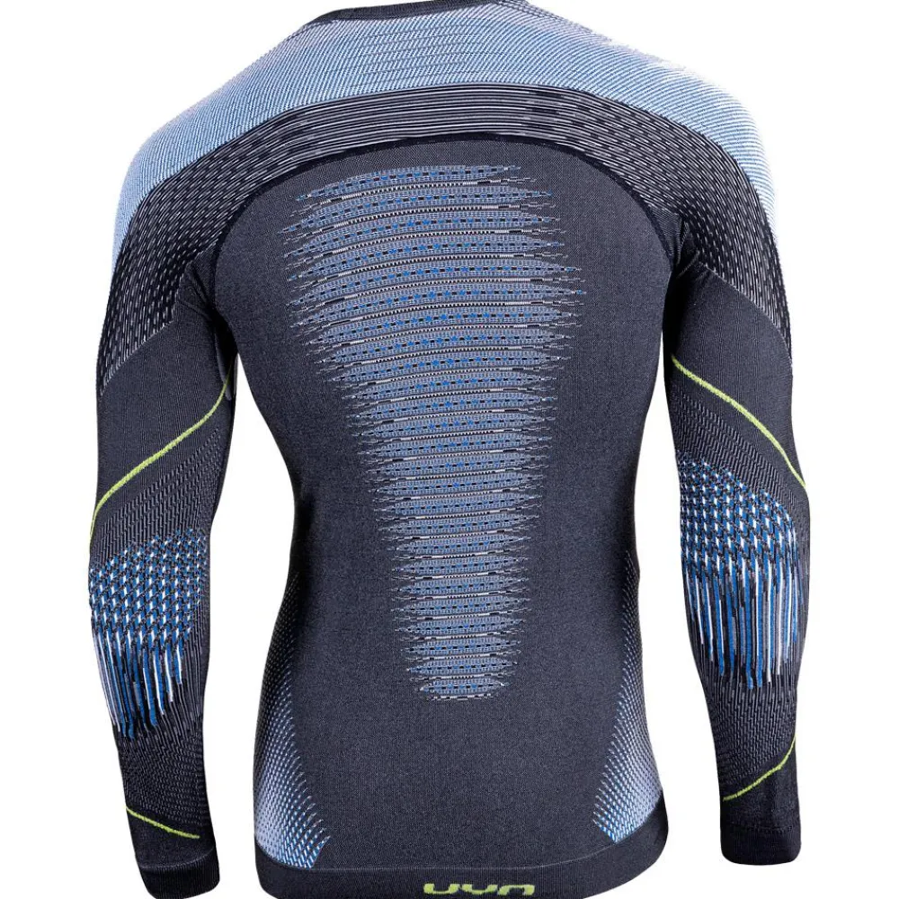 Outlet Sous-vêtement technique M Evolutyon Shirt LS Anthracite Melange Blue Yellow Shiny Homme Sous-Vêtement Homme